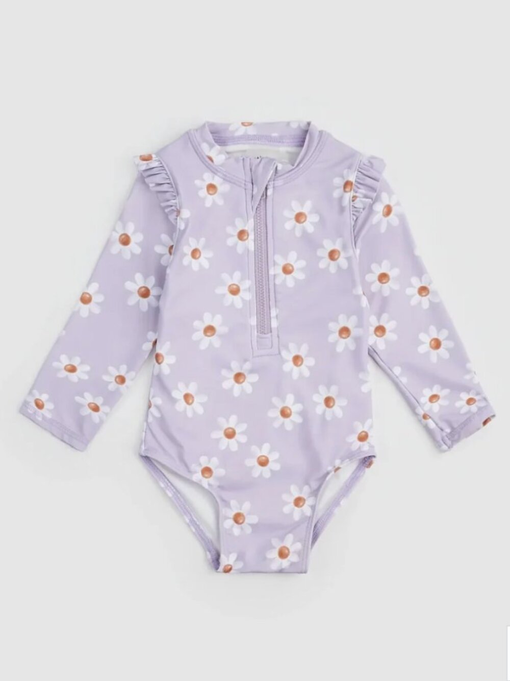 💜🌸 Petit Lem Long-Sleeve Floral Swimsuit – Purple – Size 3T 🌸💜